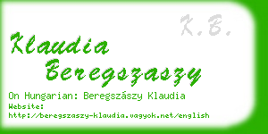 klaudia beregszaszy business card